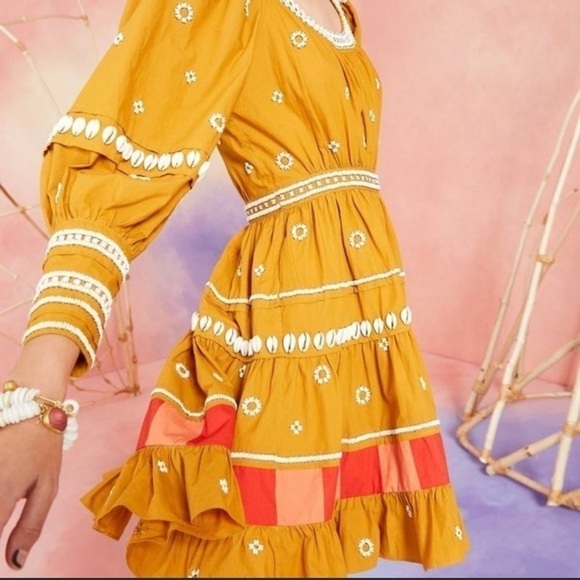 TUCKERNUCK Ulla Johnson yellow mini dress size 2 - Picture 4 of 16